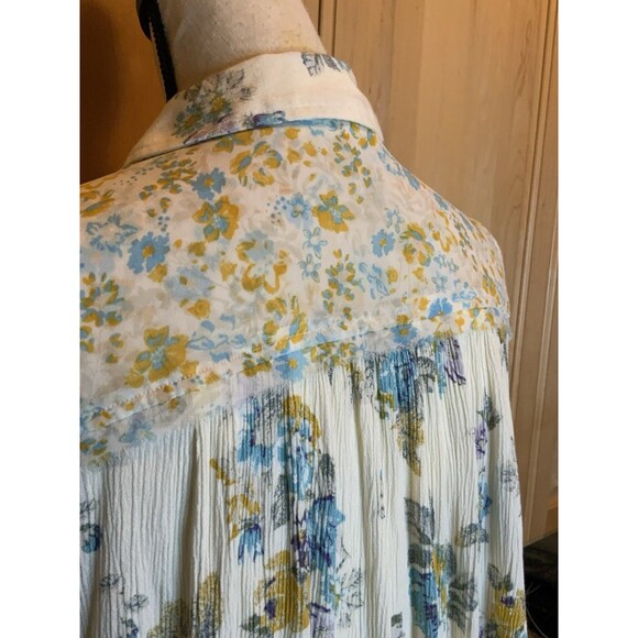 Free People Women’s S Hold On To Me Floral Long Sleeve Button Down Tunic Top - Picture 6 of 13
